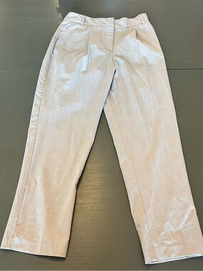 Women's Tailored Plaid Trousers in Light Gray